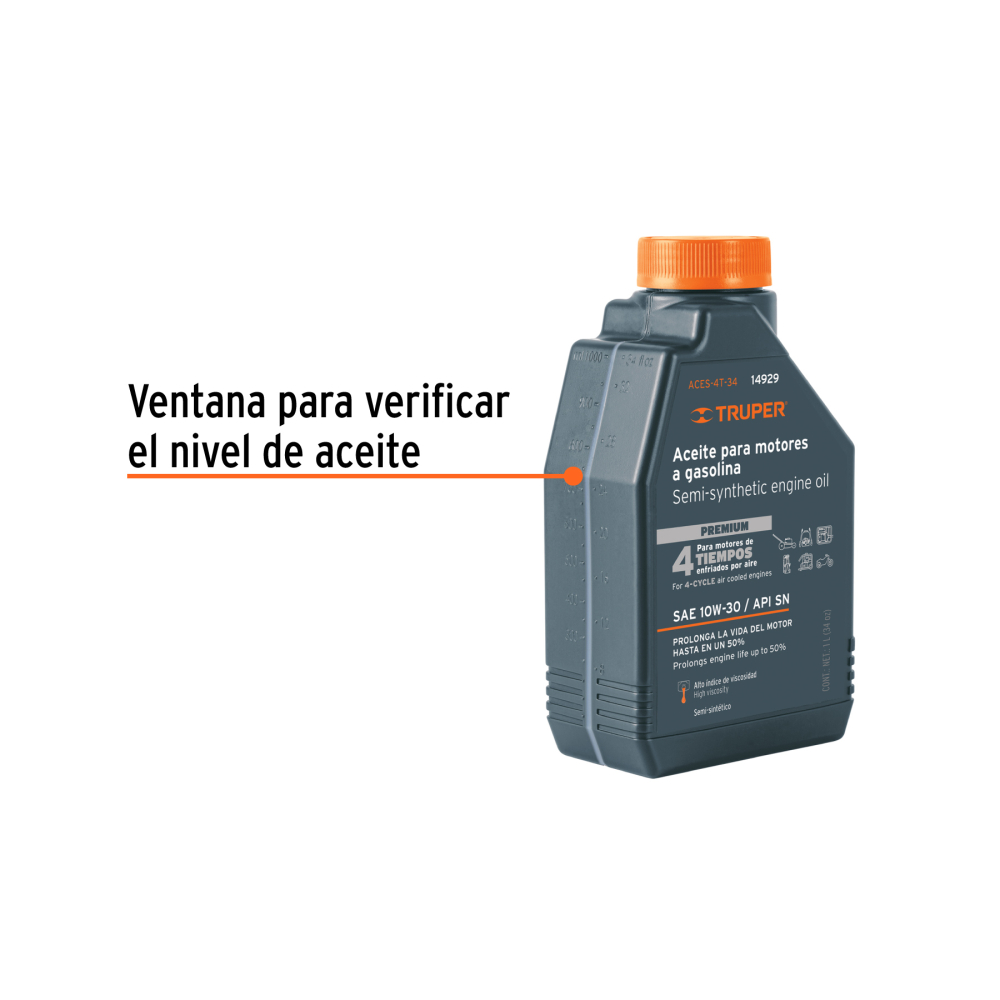 Aceite semi-sintético 4 tiempos de 1000ML (34oz) - Imagen 5