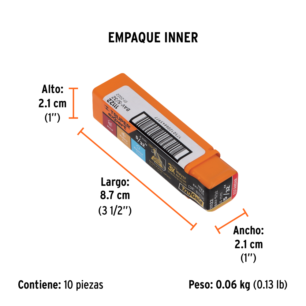 Broca HSS 5/32" Trugold para metal - Imagen 3
