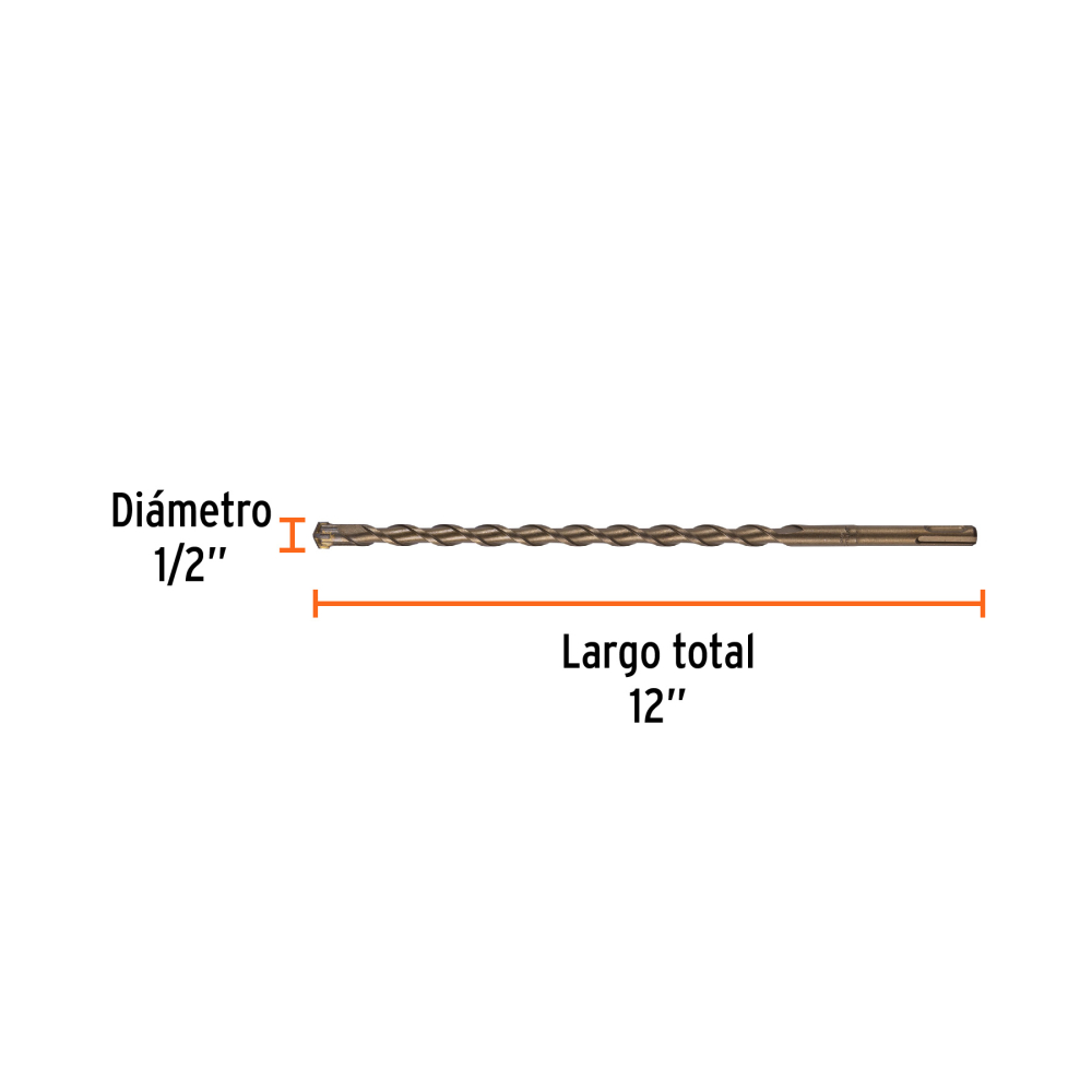 Broca SDS PLUS para concreto de 1/2 x 12" - Imagen 6