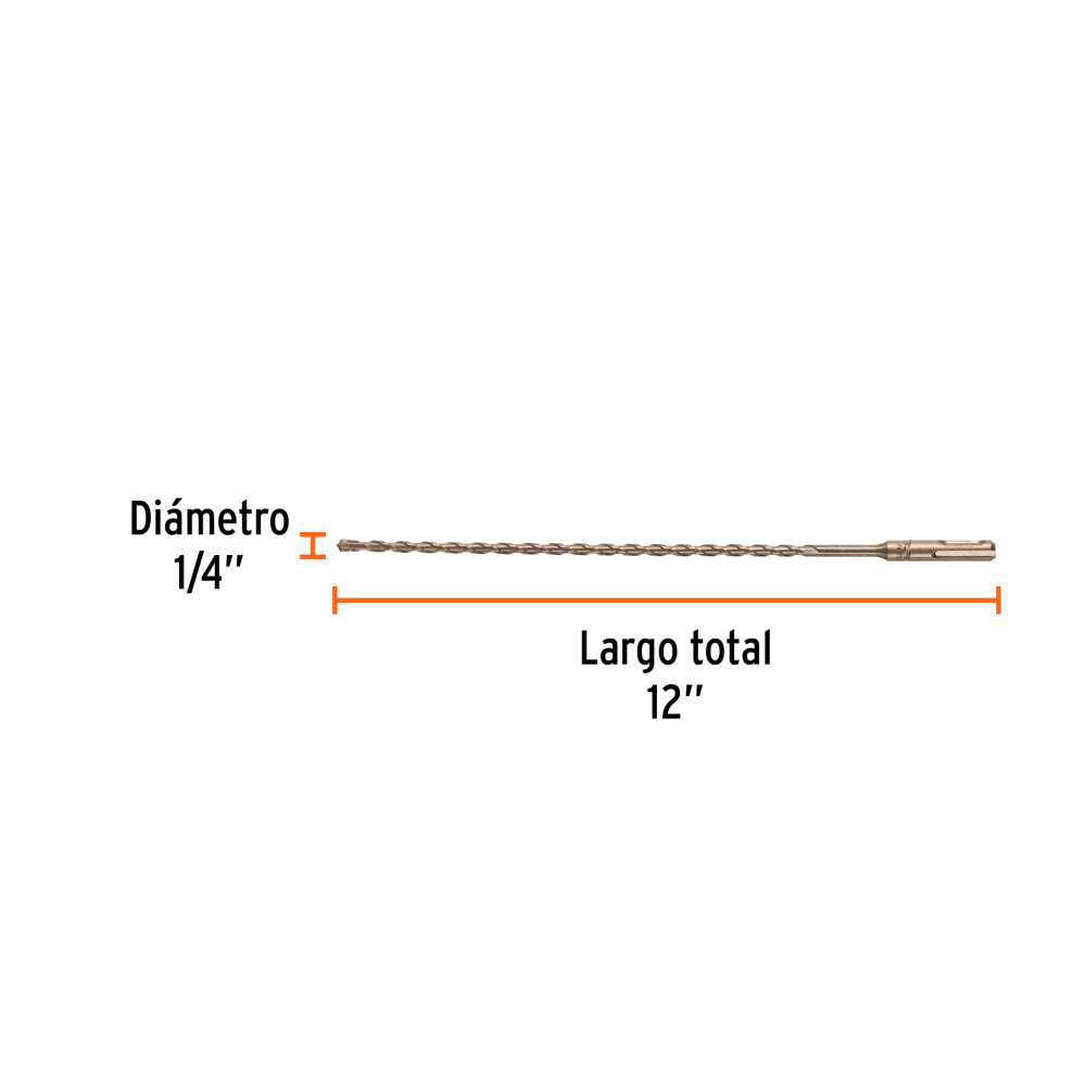 Broca SDS PLUS para concreto de 1/4 x 12" - Imagen 6