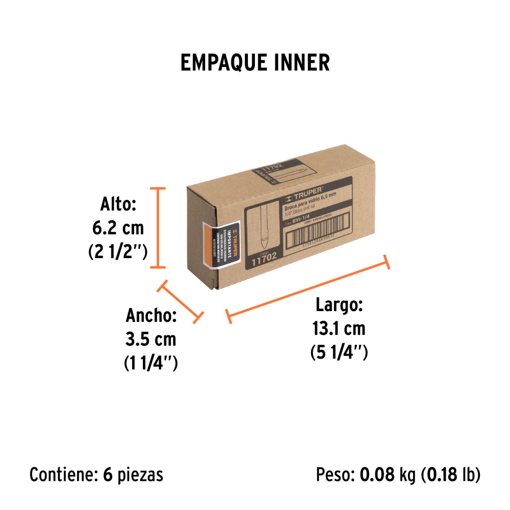 Broca para vidrio y azulejo de 1/4" - Imagen 3