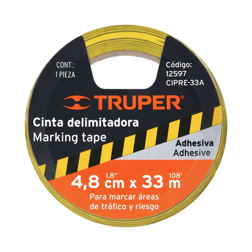 Rollo de cinta delimitadora bicolor 48 mm x 33 m - Imagen 2