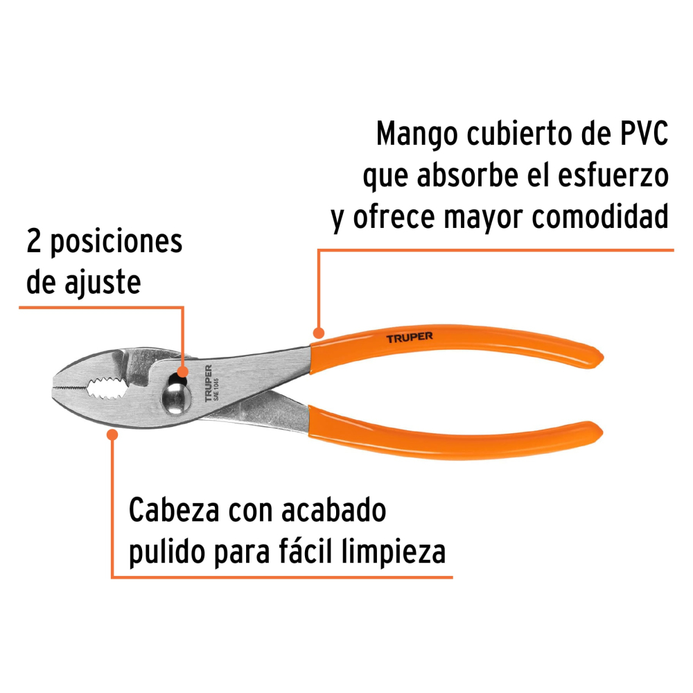 Alicate de mecánico 10" mango de PVC - Imagen 3