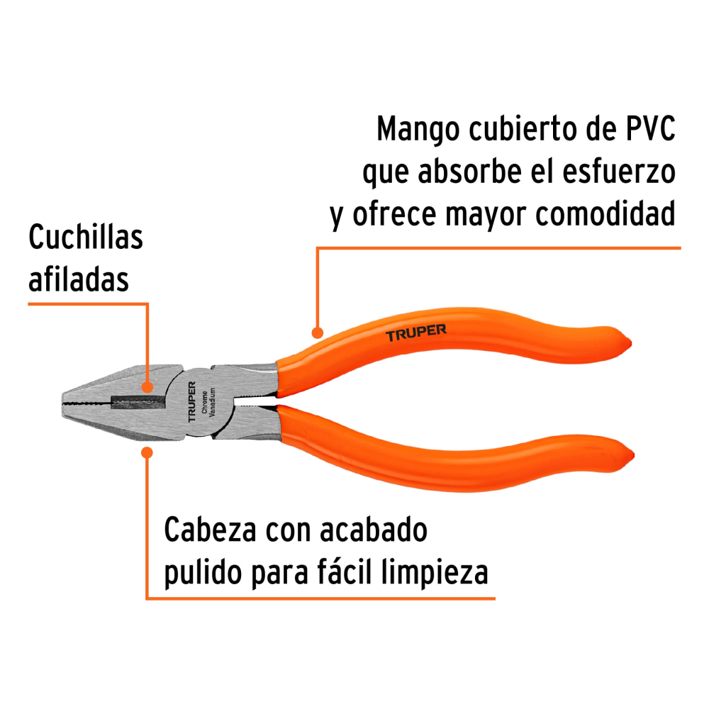 Alicate universal 6" mango de PVC - Imagen 3
