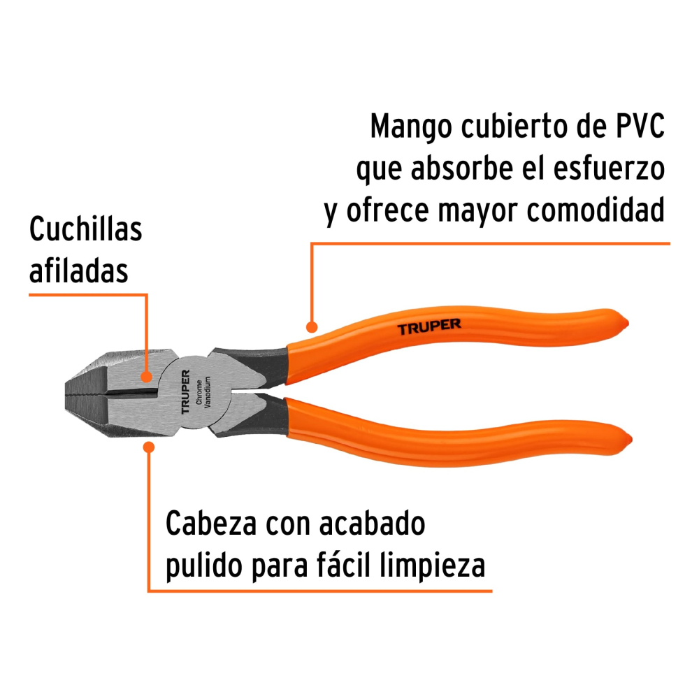 Alicate universal profesional 7" mango de PVC - Imagen 3