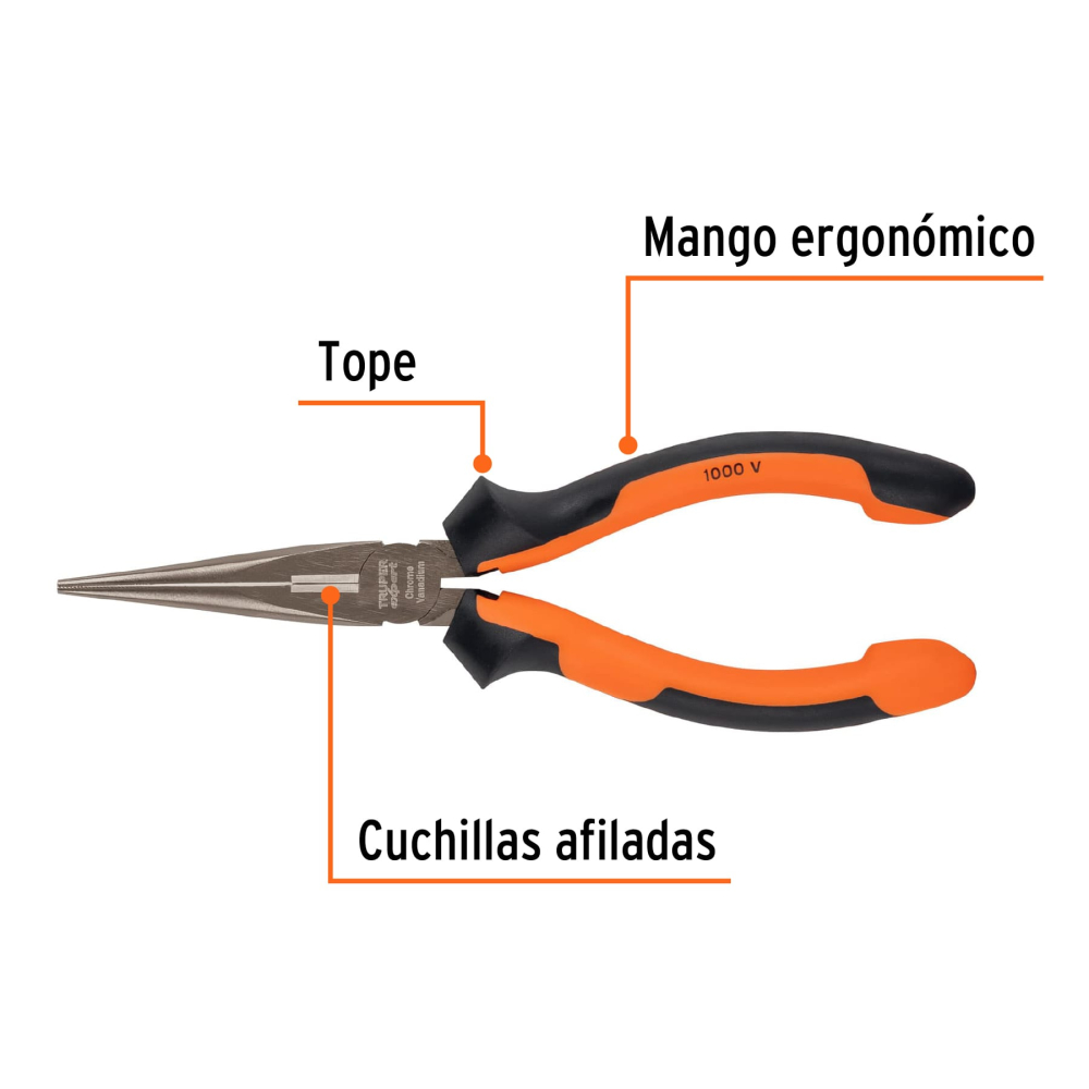 Alicate de punta y corte 7" mango Comfort Grip - Imagen 3